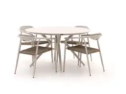 Kees Smit Manifesto Cavone/Sora ø 127cm dining tuinset 5-delig stapelbaar aanbieding