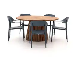 Kees Smit Bellagio Valli/Santa Severina ø150cm dining tuinset 6-delig stapelbaar aanbieding