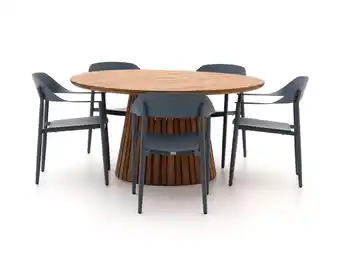 Kees Smit Bellagio Valli/Santa Severina ø150cm dining tuinset 6-delig stapelbaar aanbieding