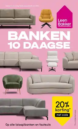 Leen Bakker Op alle slaap banken en fauteuils aanbieding