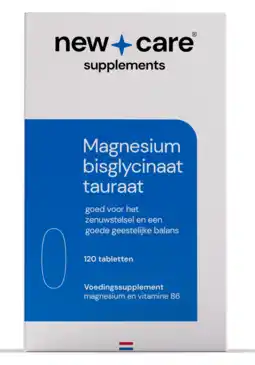 De Online Drogist New Care Magnesium Bisglycinaat Tauraat Tabletten 120TB aanbieding