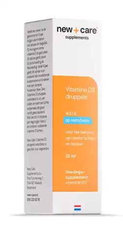 De Online Drogist New Care Vitamine D3 Waterbasis Druppels 25ML aanbieding