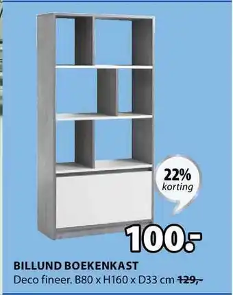 Jysk Billund boekenkast 22% Korting 80x160x33 cm aanbieding