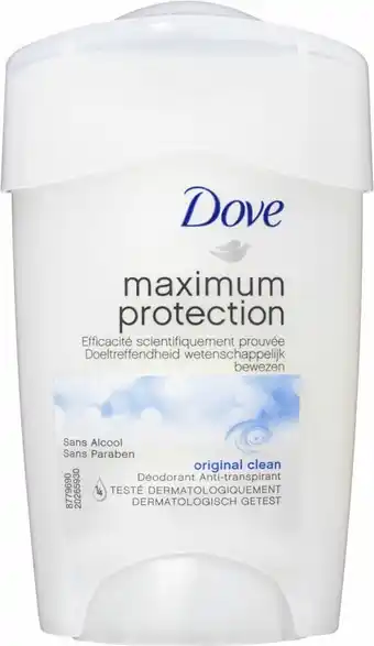 Wehkamp Dove Maximum Protection Original Clean anti-transpirant deodorant stick - 6 x 45 ml aanbieding