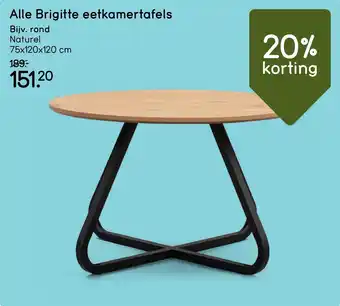 Leen Bakker Alle Brigitte eetkamertafels aanbieding