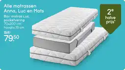 Leen Bakker Alle matrassen Anna, Luc en Mats aanbieding