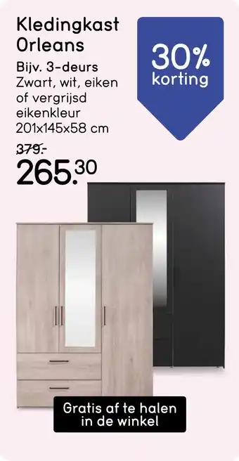 Leen Bakker Kledingkast Orleans aanbieding