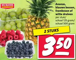 Nettorama Ananas, blauwe bessen, frambozen of witte druiven aanbieding