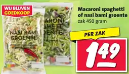 Nettorama Macaroni spaghetti of nasi bami groente aanbieding