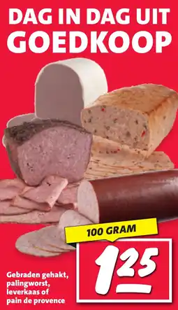 Nettorama Gebraden gehakt, palingworst, leverkaas of pain de provence aanbieding