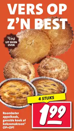 Nettorama Roomboter appelkoek, gevulde koek of kokosmakroon aanbieding