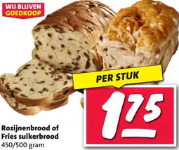 Nettorama Rozijnenbrood of Fries suikerbrood aanbieding