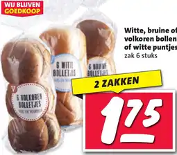 Nettorama Witte, bruine of volkoren bollen of witte puntjes aanbieding