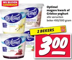 Nettorama Optimel magere kwark of Griekse yoghurt aanbieding