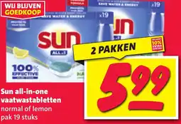 Nettorama Sun all-in-one vaatwastabletten aanbieding