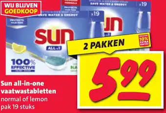 Nettorama Sun all-in-one vaatwastabletten aanbieding