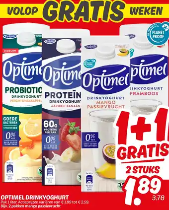 Dekamarkt Optimel drinkyoghurt aanbieding
