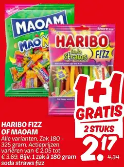Dekamarkt Haribo fizz of maoam aanbieding