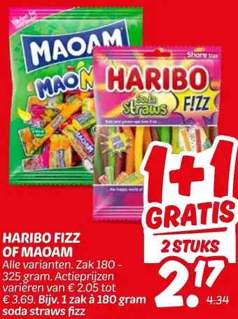 Dekamarkt Haribo fizz of maoam aanbieding