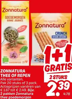 Dekamarkt Zonnatura thee of repen aanbieding