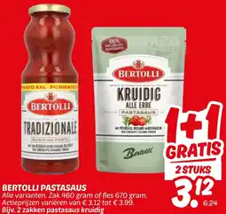 Dekamarkt Bertolli pastasaus aanbieding