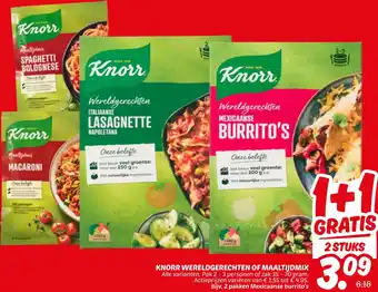 Dekamarkt Knorr wereldgerechten of maaltijdmix aanbieding