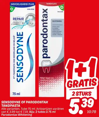 Dekamarkt Sensodyne of parodontax tandpasta aanbieding