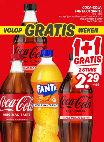 Dekamarkt Coca-cola, fanta of sprite aanbieding