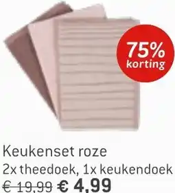 Dekamarkt Keukenset roze aanbieding