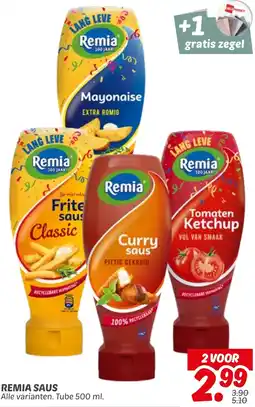 Dekamarkt Remia saus aanbieding
