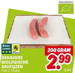 Dekamarkt Dekavers biologische saucijzen aanbieding
