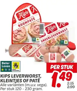 Dekamarkt Kips leverworst, kleintjes of pate aanbieding