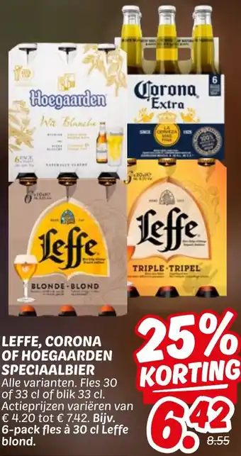 Dekamarkt Leffe, corona of hoegaarden speciaalbier aanbieding