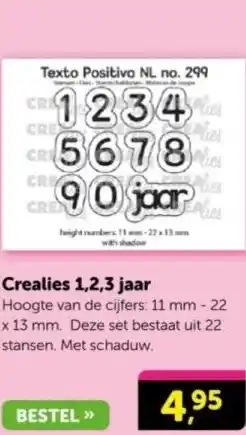 Boekenvoordeel Crealies 1,2,3 jaar aanbieding