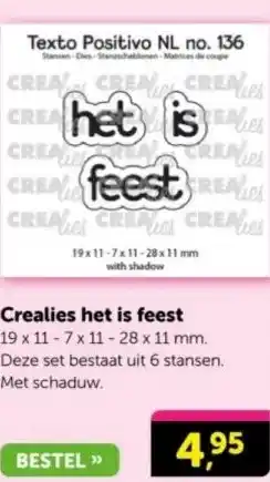 Boekenvoordeel Crealies het is feest aanbieding