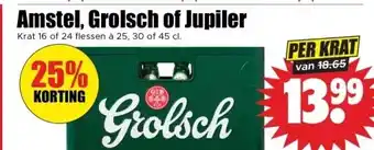 Dirk Amstel, Grolsch of Jupiler aanbieding