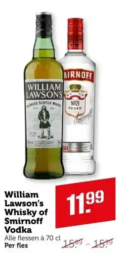 Coop William Lawson's Whisky of Smirnoff Vodka aanbieding