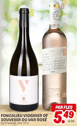 Dekamarkt Foncalieu viognier of souvenir du var rosé aanbieding