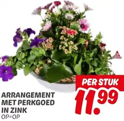 Dekamarkt Arrangement met perkgoed in zink aanbieding