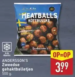 ALDI ANDERSSON'S Zweedse gehaktballetjes aanbieding
