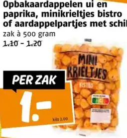 Poiesz Opbakaardappelen ui en paprika, minikrieltjes bistro of aardappelpartjes met schil aanbieding