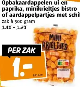 Poiesz Opbakaardappelen ui en paprika, minikrieltjes bistro of aardappelpartjes met schil aanbieding