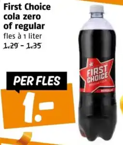 Poiesz First Choice cola zero of regular aanbieding