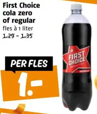 Poiesz First Choice cola zero of regular aanbieding