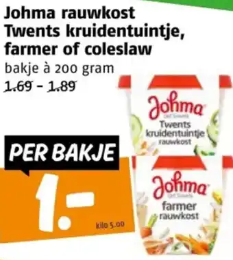 Poiesz Johma rauwkost Twents kruidentuintje, farmer of coleslaw aanbieding