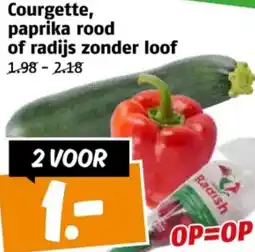 Poiesz Courgette, paprika rood of radijs zonder loof aanbieding