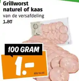 Poiesz Grillworst naturel of kaas aanbieding