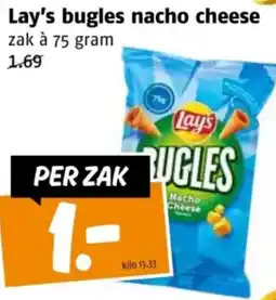 Poiesz Lay's bugles nacho cheese aanbieding