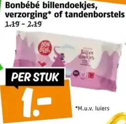 Poiesz Bonbébé billendoekjes, verzorging of tandenborstels aanbieding