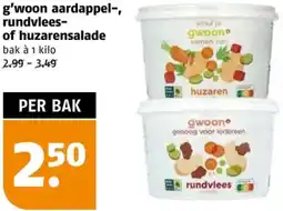Poiesz G'woon aardappel, rundvlees of huzarensalade aanbieding